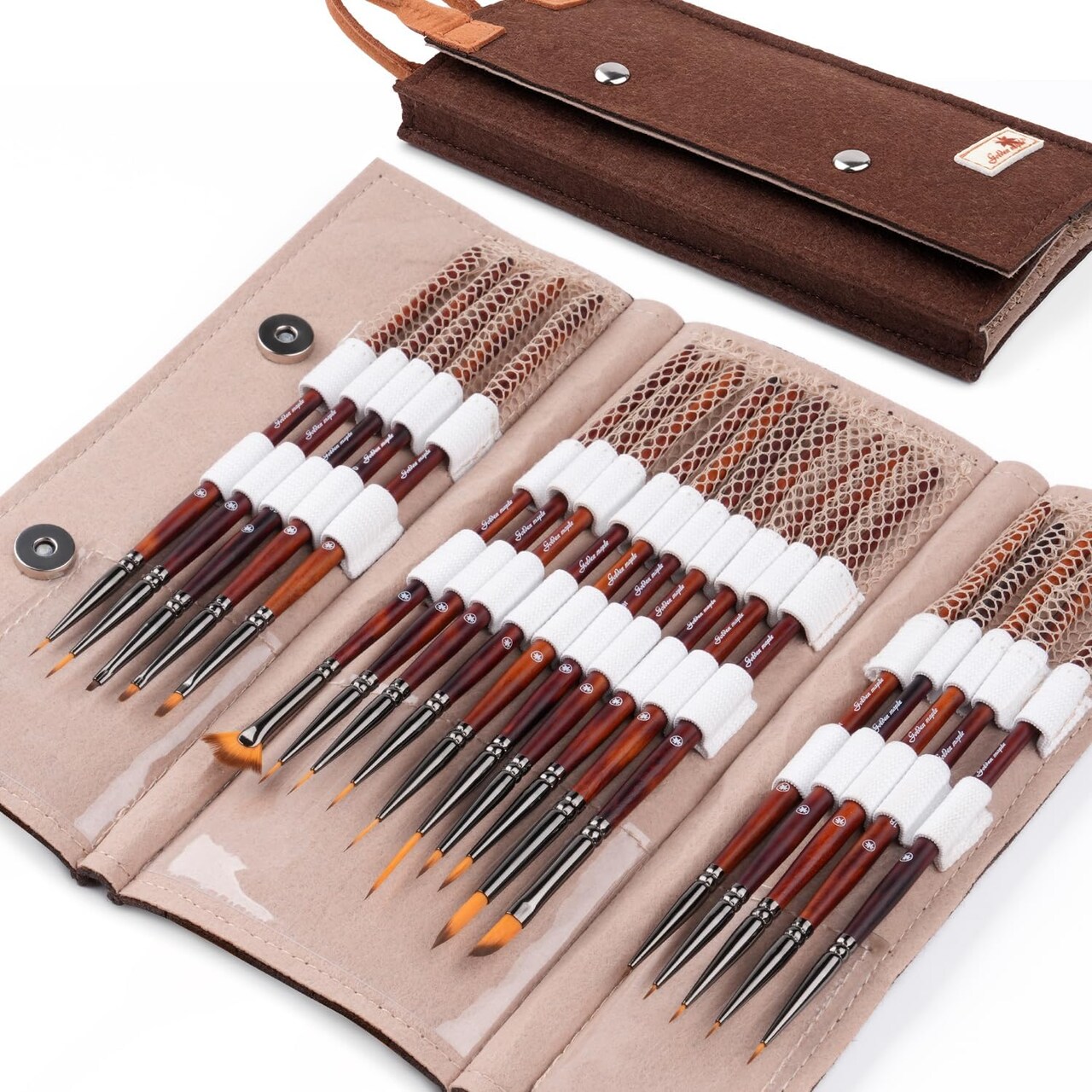 Fine Miniature Paint Brushes – Professional Micro Detail Brush Set for Models, Tabletop Gaming & Fine Art – Portable Travel Case, Acrylic/Watercolor/Oil